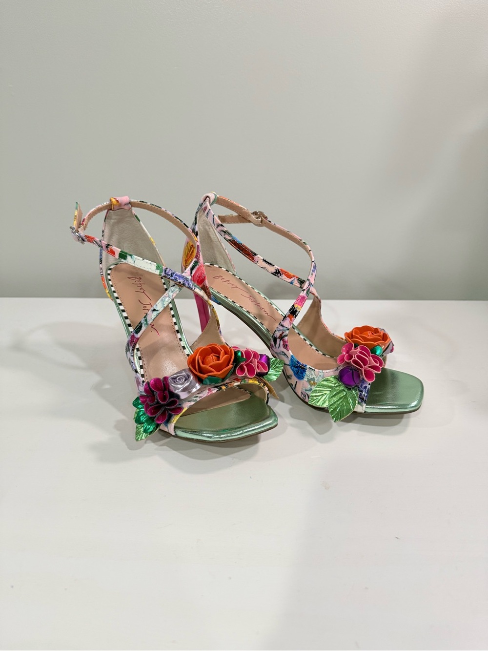 Betsy Johnson - Mikah Floral Multi-Color Strappy High-Heel Sandals for Women - Picture 5 of 6